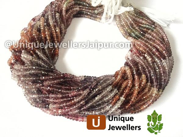 Multi Spinel Faceted Roundelle Beads